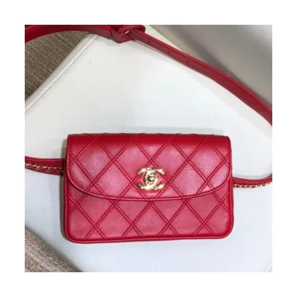 Chanel 2019 Women Leather Hip Sack Belt Bag ,18CM … - 1