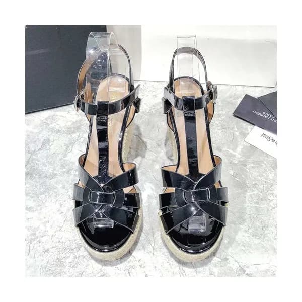 Saint Laurent 2019 Ladies Wedge High Heel Sandal -… - 1