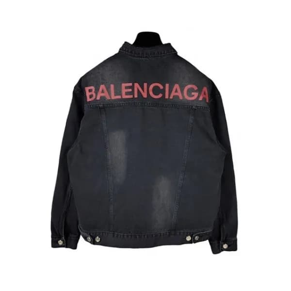 Balenciaga 2019 Mens Logo Oversize Denim Jacket - … - 1