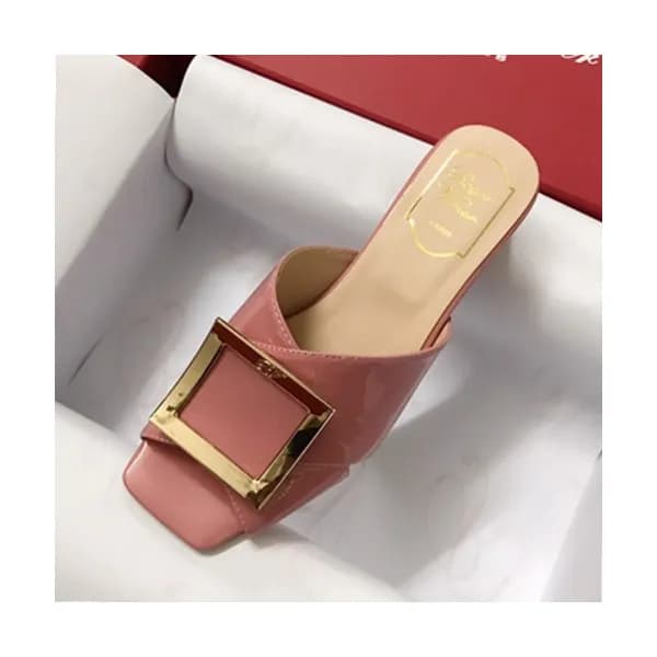 Roger Vivier 2019 Ladies Leather Middle-heel Slipp… - 1