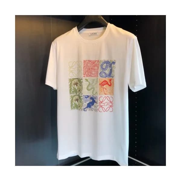 [로에베]Loewe 2020 Mens Logo Silket Short Sleeved Tsh… - 1