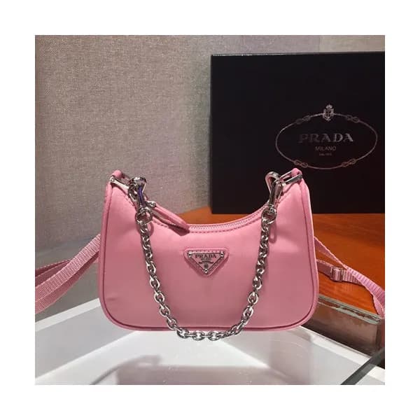 Prada 2020 Nylon Mini Hobo Tote Shoulder Bag,15CM … - 1