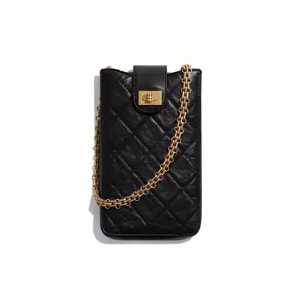 Chanel 2020 Leather Chain Shoulder Bag / Phone Bag… - 1