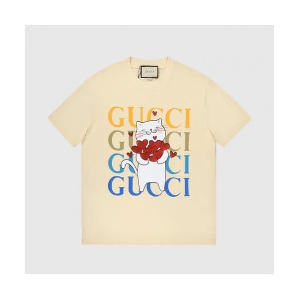 Gucci Mm/Wm Logo Short Sleeved Tshirts Ivory - 구찌… - 1