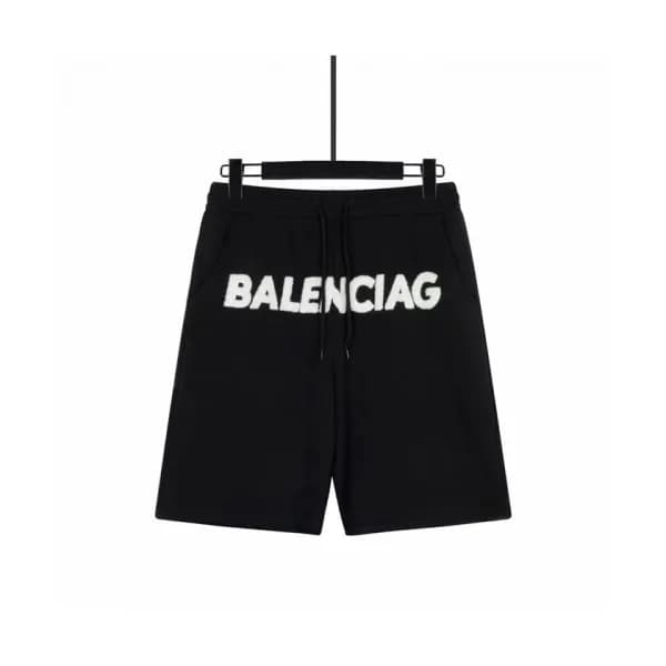 Balenciaga Mens Logo Training Half Pants Black - … - 1