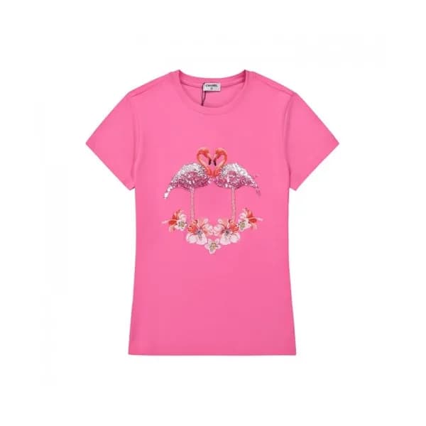 Chanel Womens 'CC' Logo Cotton Short Slee… - 1