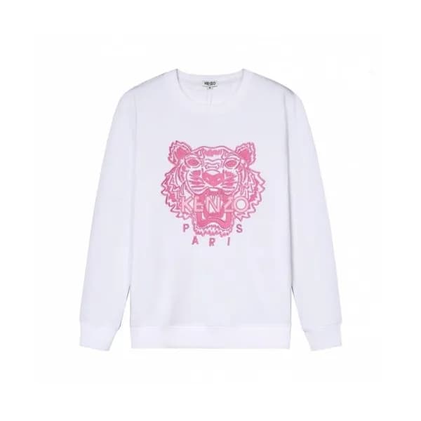 Kenzo Mm/Wm Signature Tiger Cotton Tshirts White … - 1