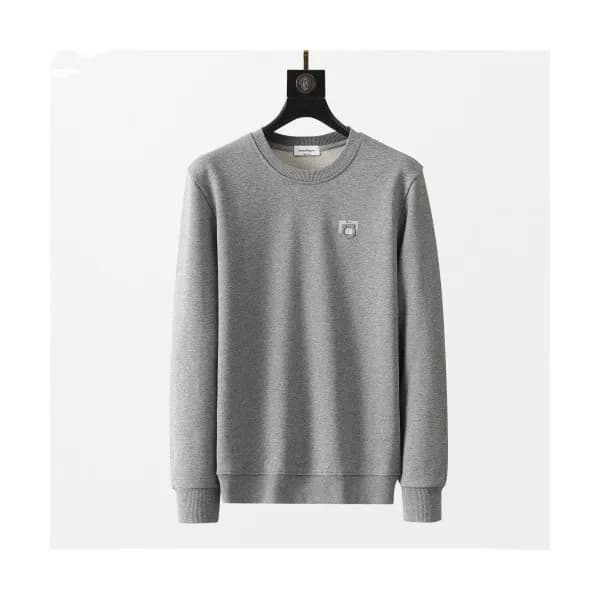 Ferragamo Mens Basic Logo Cotton Tshirts Gray - 페… - 1