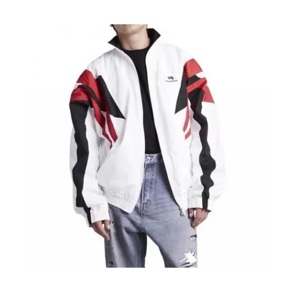 Balenciaga Mens Logo Casual Jackets White - 발렌시아가… - 1