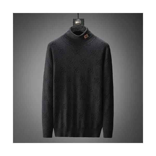 Fendi Mens Logo Crew-neck Sweaters Black - 펜디 202… - 1