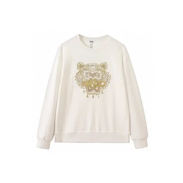 Kenzo Mm/Wm Signature Tiger Cotton Tshirts White … - 1