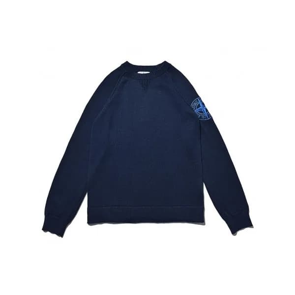 Stone Island Mens Casual Crew-neck Sweaters Navy … - 1