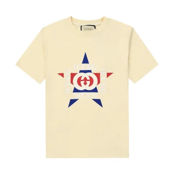 구찌 남자 크루넥 아이보리 반팔티 - Unisex Ivory Tshirts - guc045… - 1