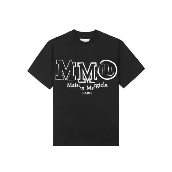 메종마르지엘라 남/녀 크루넥 블랙 반팔티 - Unisex Black Tshirts - ma… - 1