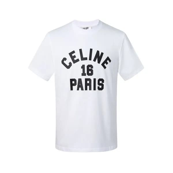 셀린느 남성 크루넥 화이트 반팔티 - Mens White Tshirts - cel0433x - 1