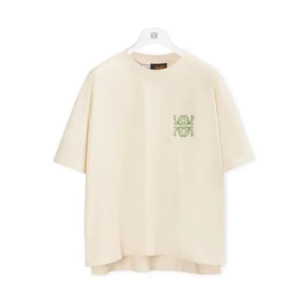 로에베 남/녀 이니셜 아이보리 반팔티 - Unisex Ivory Tshirts - loe0… - 1