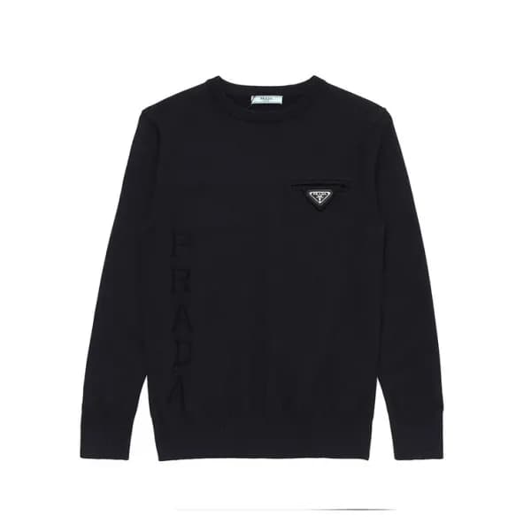 프라다 남성 크루넥 블랙 니트 - Prada Mens Black Knits - pra028… - 1