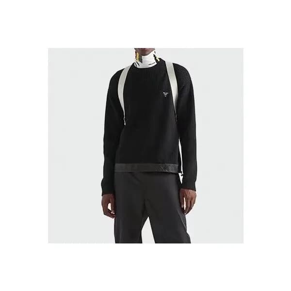 프라다 남성 크루넥 블랙 니트 - Prada Mens Black Knits - pr25x - 1