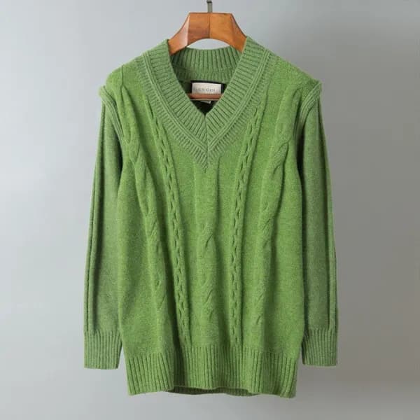 구찌 남성 그린 브이넥 니트 - Gucci Mens Green Knits - gu54x - 1