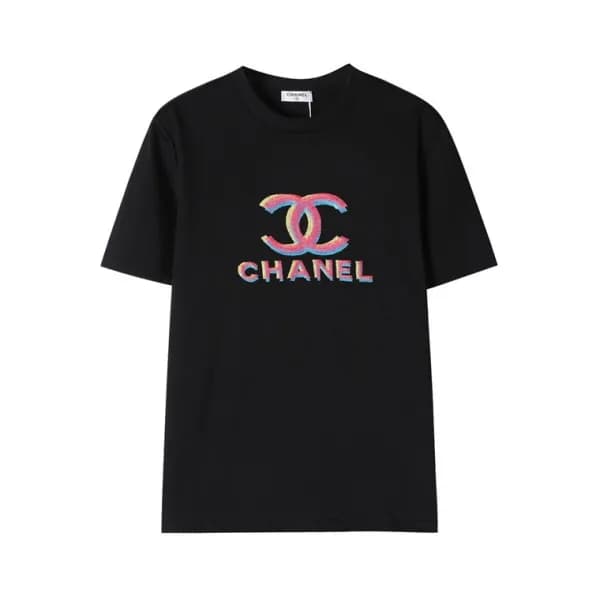 샤넬 여성 크루넥 블랙 반팔티 - Chanel Womens Black Tshirts - c… - 1