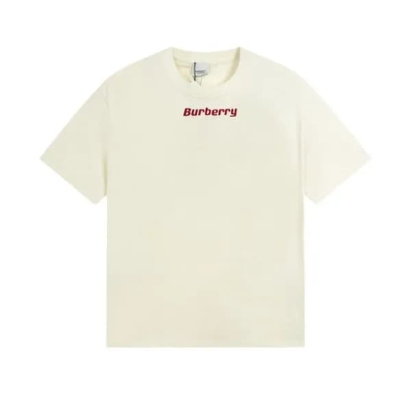 버버리 남/녀 아이보리 크루넥 반팔티 - Burberry Unisex Ivory Tshir… - 1