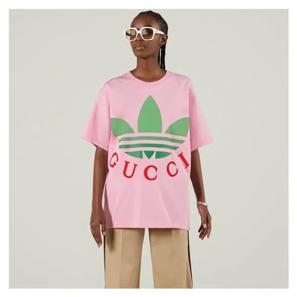 구찌 여성 핑크 크루넥 반팔티 - Gucci Womens Pink Short sleeved… - 1