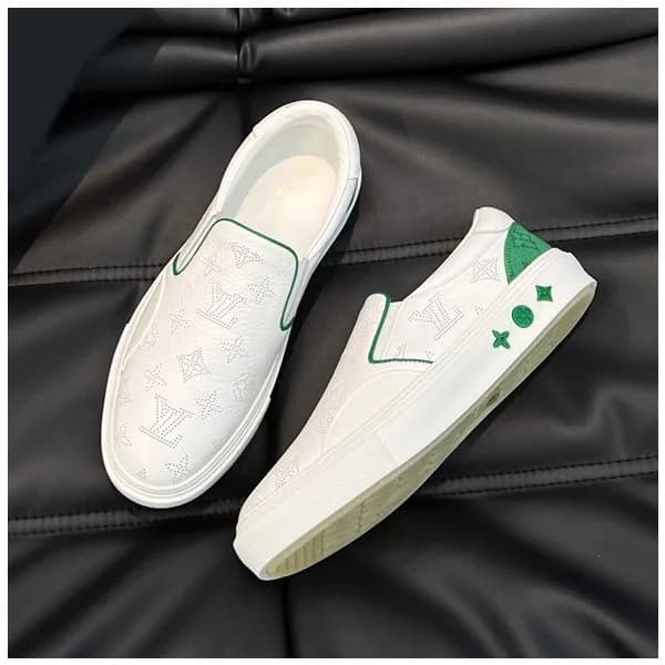 루이비통 남성 모던 화이트 로퍼 - Louis vuitton Mens White Loafe… - 1