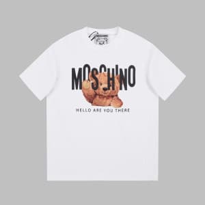 모스키노 남/녀 크루넥 화이트 반팔티 - Moschino Unisex White Tshir…