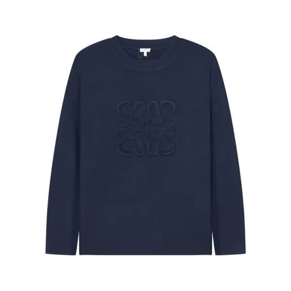 로에베 남성 네이비 크루넥 스웨터 - Loewe Mens Navy Sweaters - lo… - 1