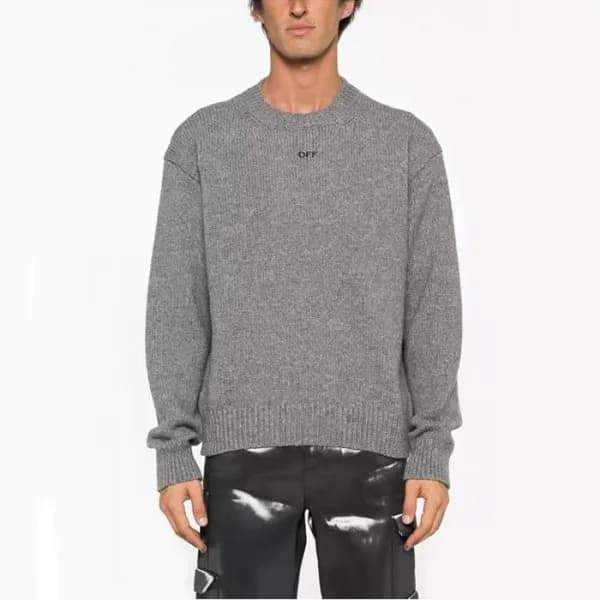 오프화이트 남성 그레이 니트 - Off-white Mens Gray Knits - of75… - 1