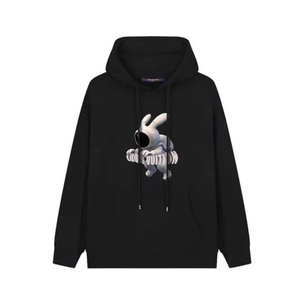 루이비통 남성 블랙 후디 - Louis vuitton Mens Black Hoodie - … - 1