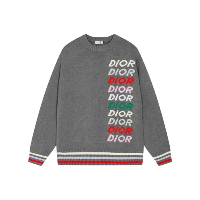 디올 남성 그레이 크루넥 니트 - Dior Mens Gray Knitwear - di896… - 1