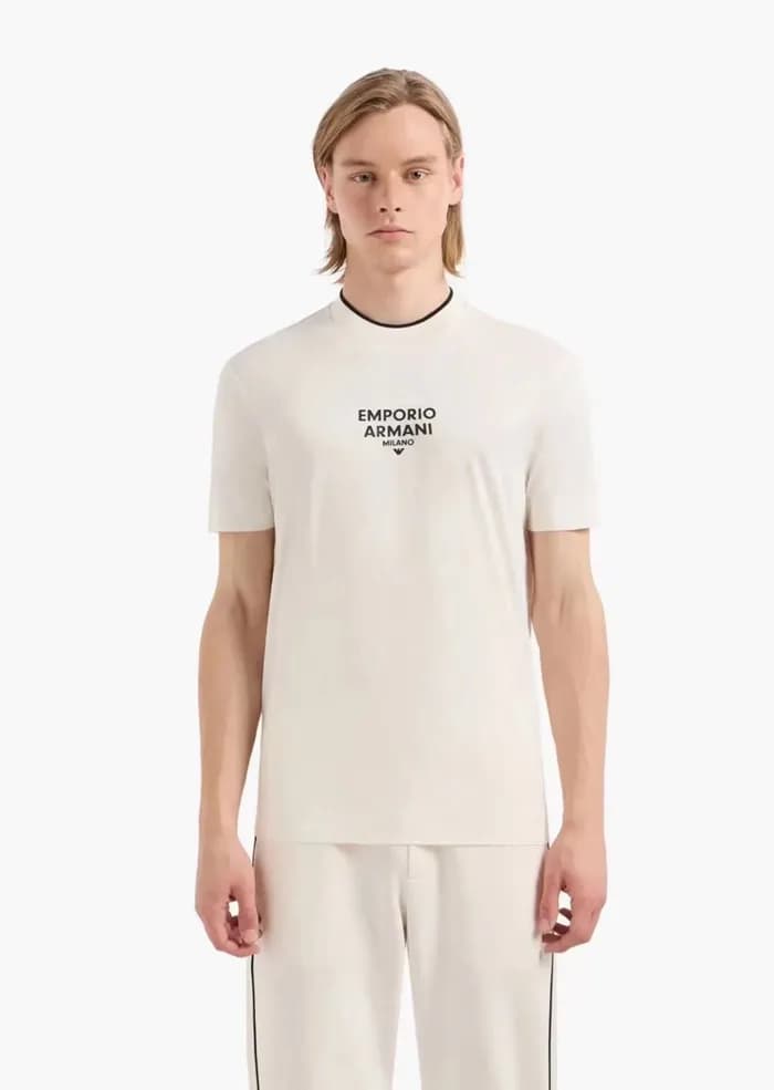 알마니 남성 화이트 반팔티 - Armani Mens White Tshirts - arc17… - 1