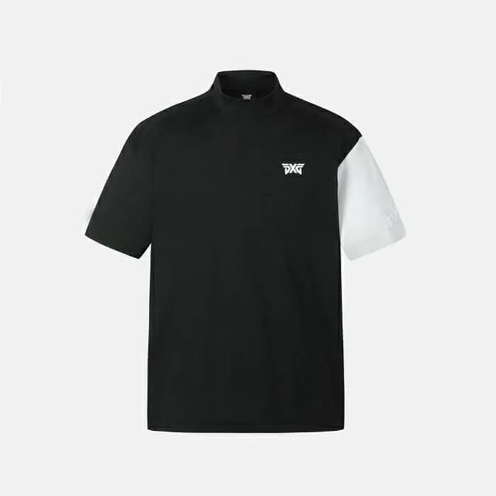 PXG 남성썸머 모크넥 컬러블럭 쇼츠 슬리브 티셔츠 - gol1036x - 1