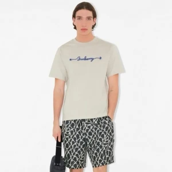 버버리 남성 라운드 반팔 티셔츠 - Burberry Mens Round Tshirt - b… - 1