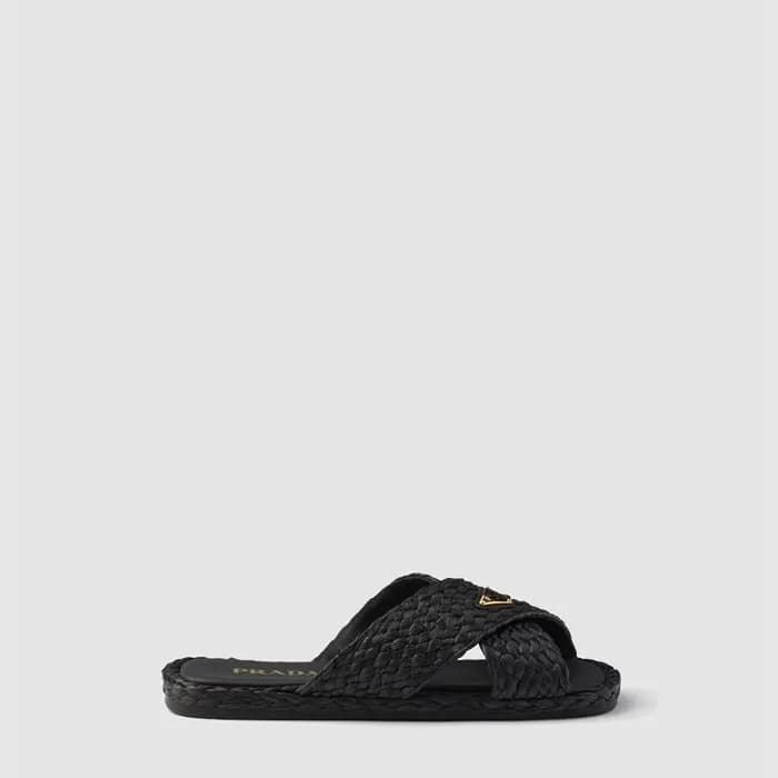 프라다 여성 라피아 슬라이드 - Prada Womens Raffia Slide - prs6… - 1