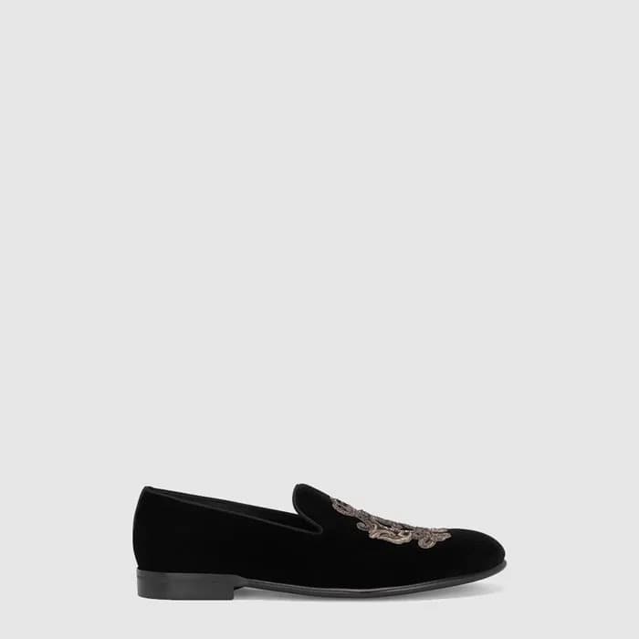 돌체앤가바나 남성 자수 벨벳 로퍼 - Dolc&Gabbana Mens Embroidered… - 1