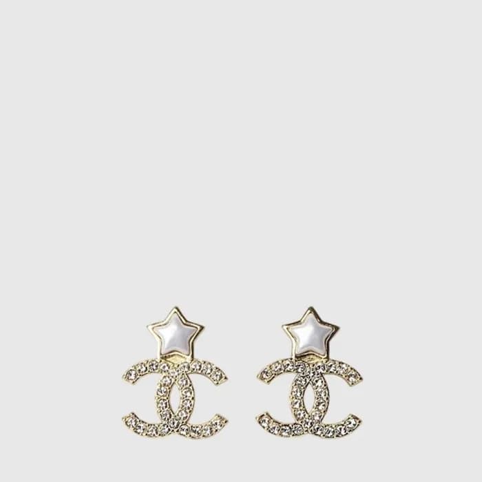 샤넬 여성 크리스탈 CC 스타 이어링 - Chanel Womens Crystal CC St… - 1