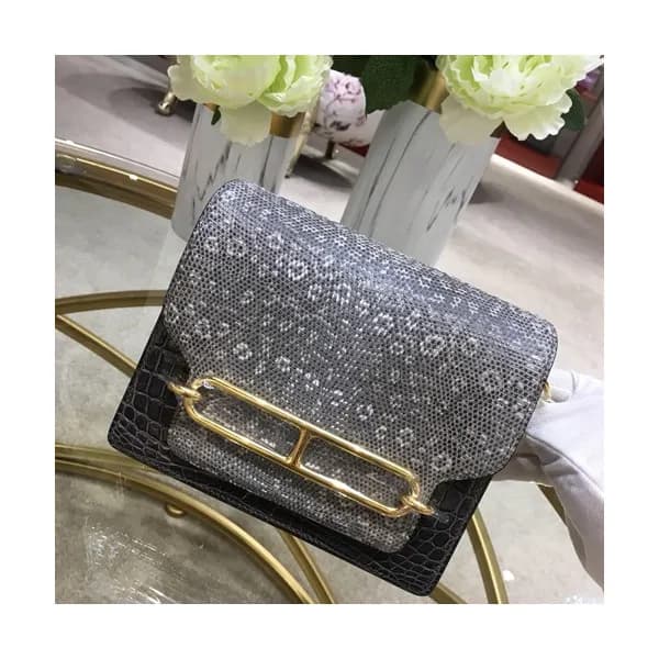 Hermes Roulis Crocodile / Lizard Leather Shoulder … - 1