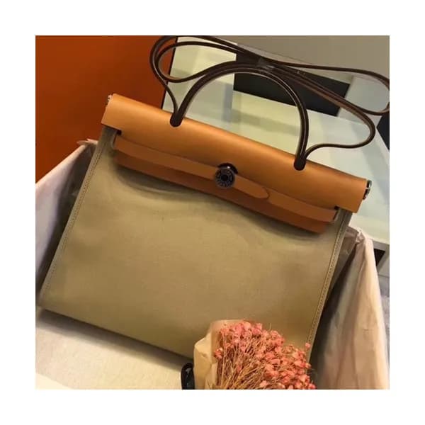 Hermes Herbag Canvas Tote Shoulder Bag ,31cm - 에르메… - 1