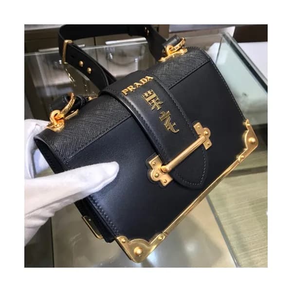 Prada Cahier Leather Shoulder Bag,20cm - 프라다 카이에 레… - 1