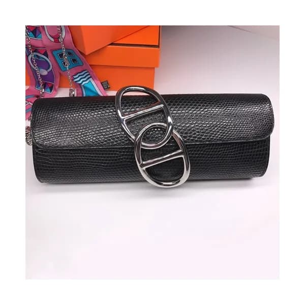 Hermes Egee Lizard Leather Clutch Bag - 에르메스 에게 리… - 1