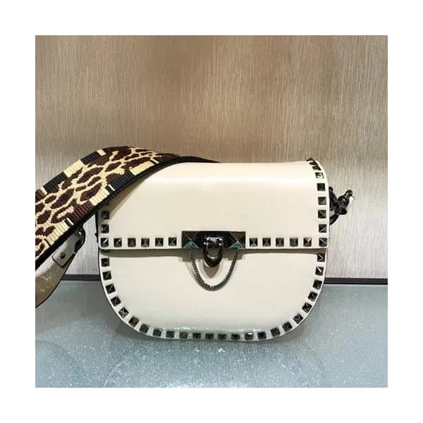 Valentino 2019 Ruckstud Leather Shoudler Bag,17/22… - 1