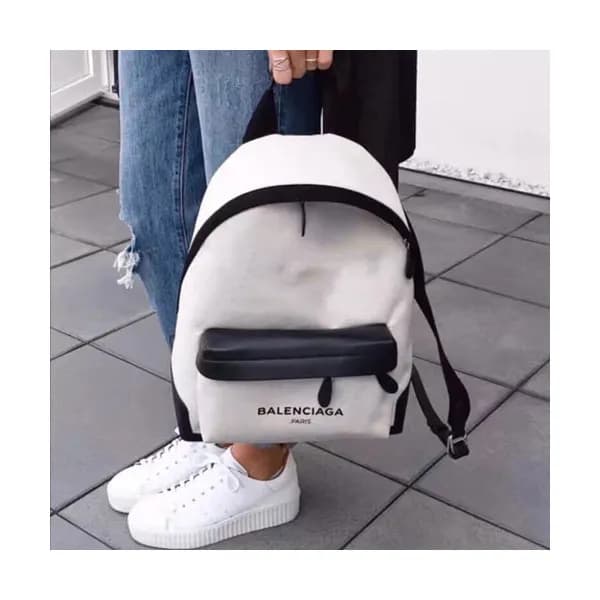 Balenciaga 2019 Le Dix Money Canvas & Leather Back… - 1