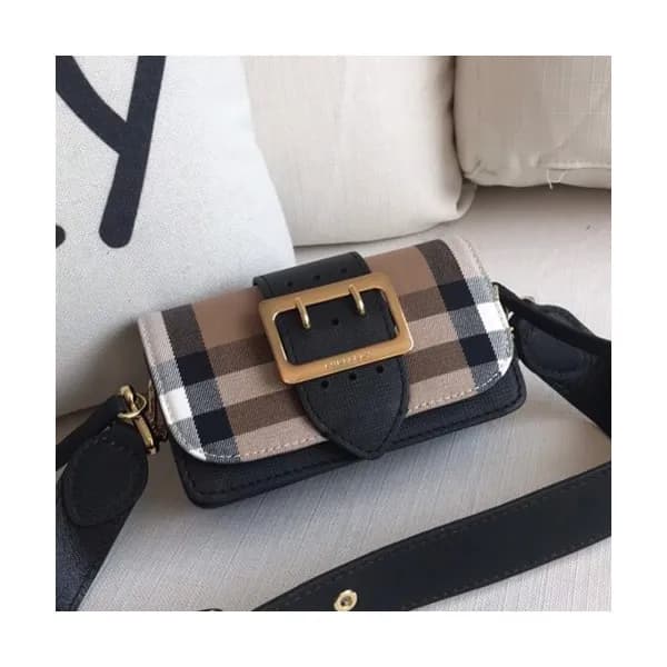 Burberry Leather House Check Buckle Small Shoulder… - 1