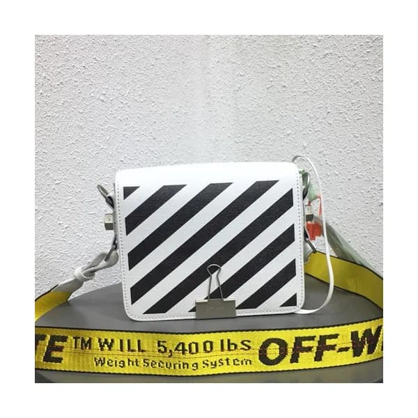 Off White 2019 Leather Binder Clip Shoulder Bag,19… - 1