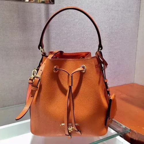 Prada 2019 Woman Leather Bucket Tote Shoulder Bag,… - 1