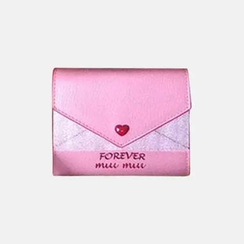 MiuMiu 2019 Madras Leather Wallet Love 5MH014 - 미우… - 1