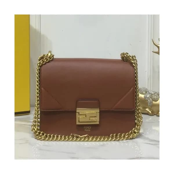 Fendi 2019 Kan U Leather Small Chain Shoudler Cros… - 1
