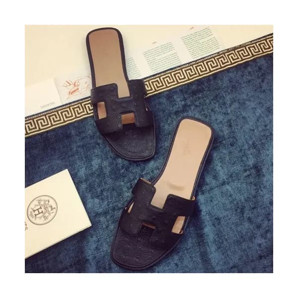 Hermes 2019 Ladies Classic Oasis Leather Slipper -… - 1